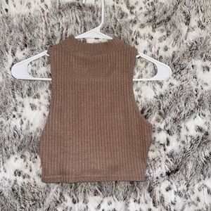 Mock neck ribbed tank top
